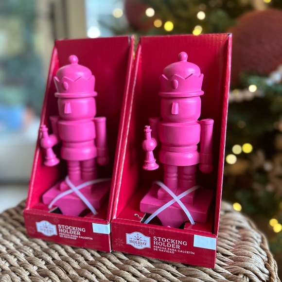 Hot Pink matte Nutcracker stocking holder X 2 - Picture 7 of 7